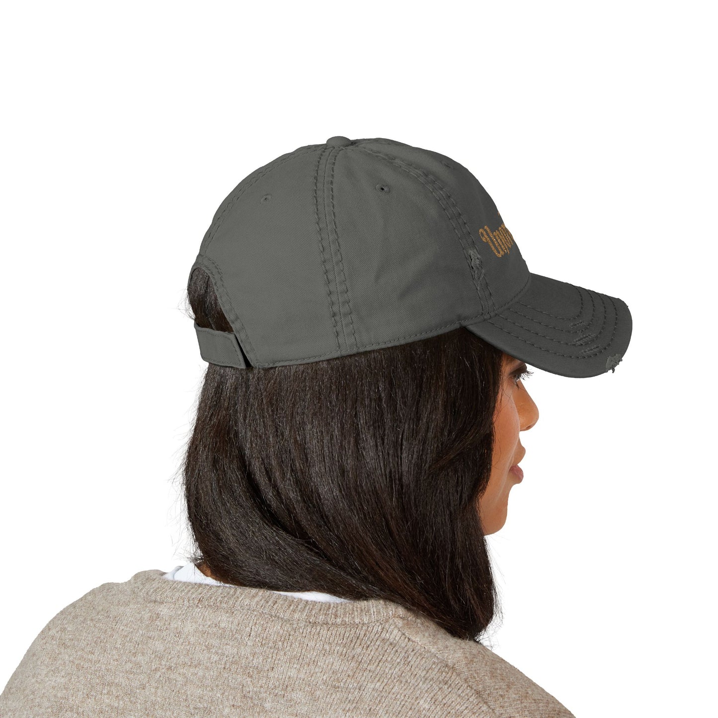 'Unordinary' Embroided Distressed Dad Hat