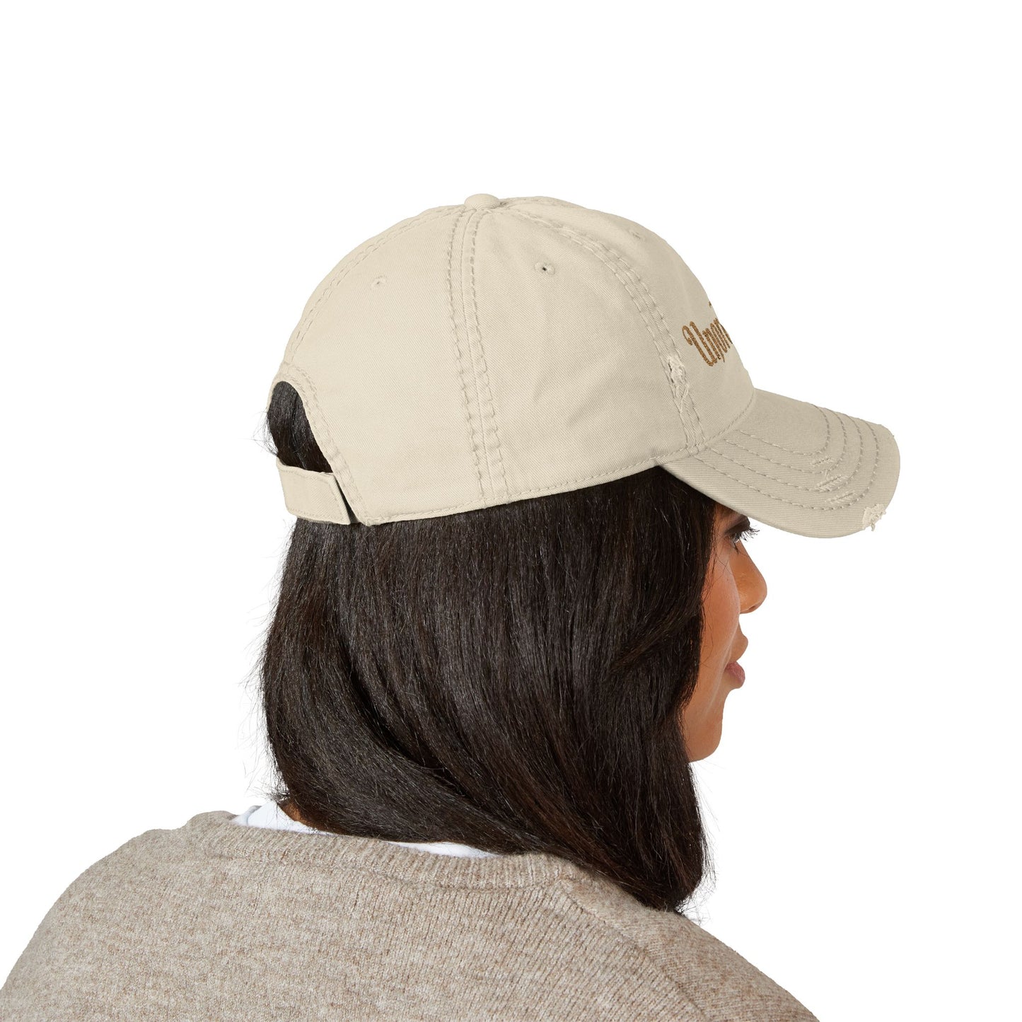 'Unordinary' Embroided Distressed Dad Hat